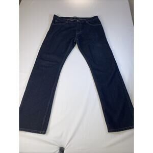 Denim Co. Regular Fit Straight Jeans Men's W33x32L Blue 5-Pocket Dark Wash